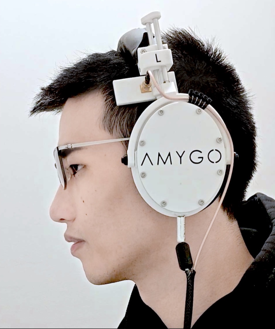 Amygo non-invasive brain therapy device for dementia treatment and prevention
